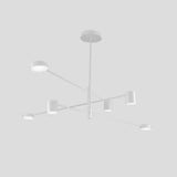 Modern Black/White Iron Pendant Chandelier - 3/4-Tier Straight Arm 6/8 Bulbs Led Light In Warm/White