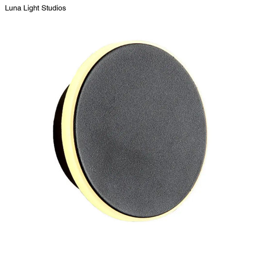 Modern Black/White Led Disc Sconce: Single Acrylic Wall Light In Warm/White