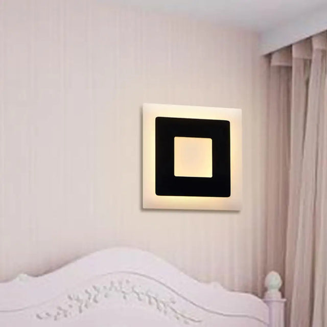 Modern Black/White Led Sconce Lamp - 1 Light Acrylic Wall Mount In Warm/White