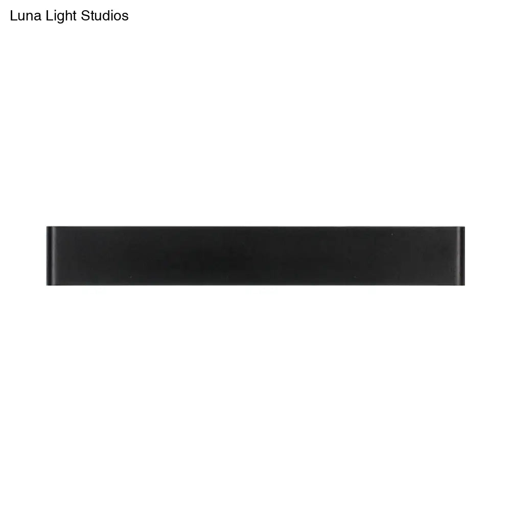 Modern Black/White Led Wall Lamp With Rectangular Metal Shade - Great Room Sconce Fixture