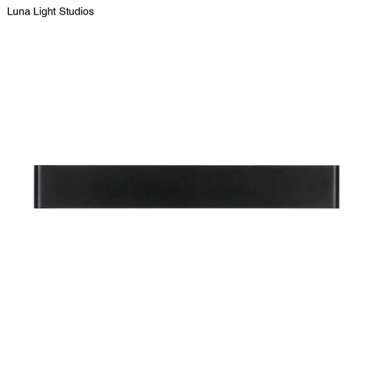 Modern Black/White Led Wall Lamp With Rectangular Metal Shade - Great Room Sconce Fixture
