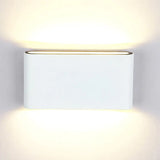 Modern Black/White Rectangular Led Wall Sconce For Hallway Warm/White Light Aluminum Construction