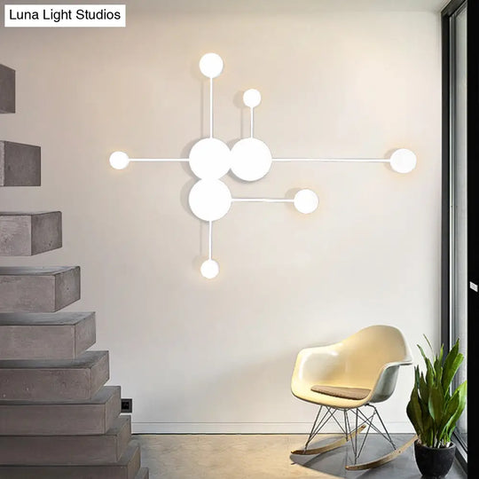Modern Black/White Sputnik Led Wall Sconce Light Fixture With Acrylic Lamp Shades - 2/3/6 Lights In