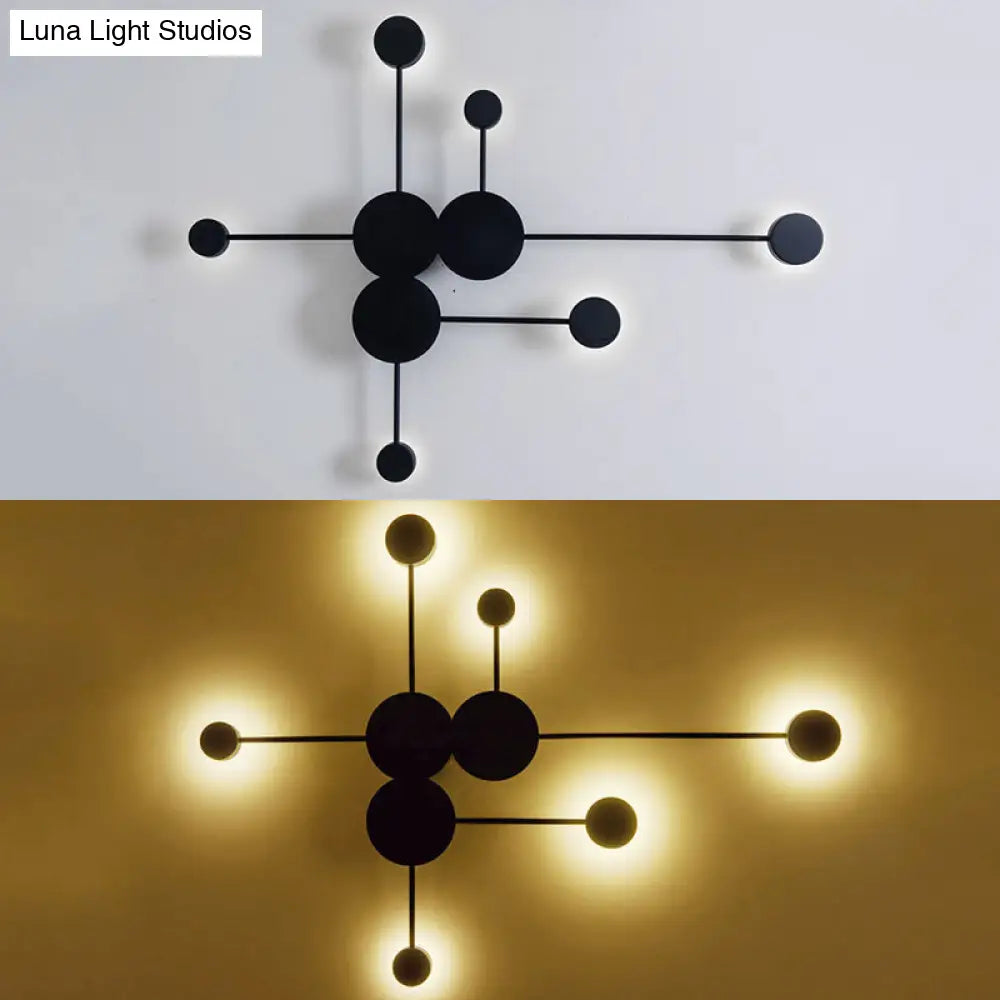 Modern Black/White Sputnik Led Wall Sconce Light Fixture With Acrylic Lamp Shades - 2/3/6 Lights In