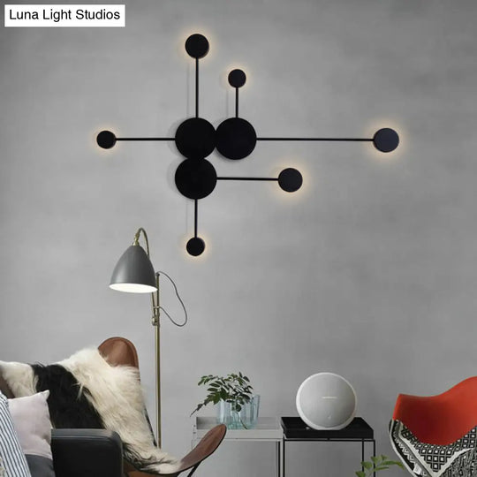 Modern Black/White Sputnik Led Wall Sconce Light Fixture With Acrylic Lamp Shades - 2/3/6 Lights In