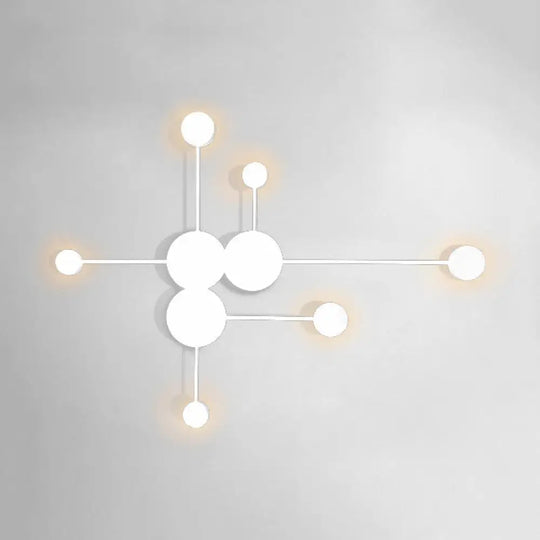 Modern Black/White Sputnik Led Wall Sconce Light Fixture With Acrylic Lamp Shades - 2/3/6 Lights In