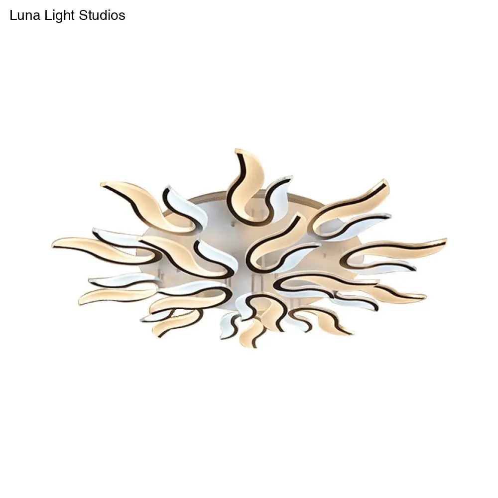 Modern Blossoming Led Flush Mount Light: 3/6/9-Light Acrylic Ceiling Fixture - Warm/White/Natural