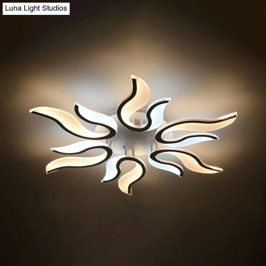 Modern Blossoming Led Flush Mount Light: 3/6/9-Light Acrylic Ceiling Fixture - Warm/White/Natural