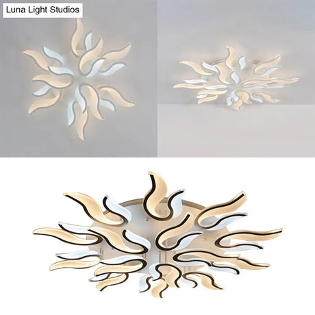 Modern Blossoming Led Flush Mount Light: 3/6/9 - Light Acrylic Ceiling Fixture - Warm/White/Natural
