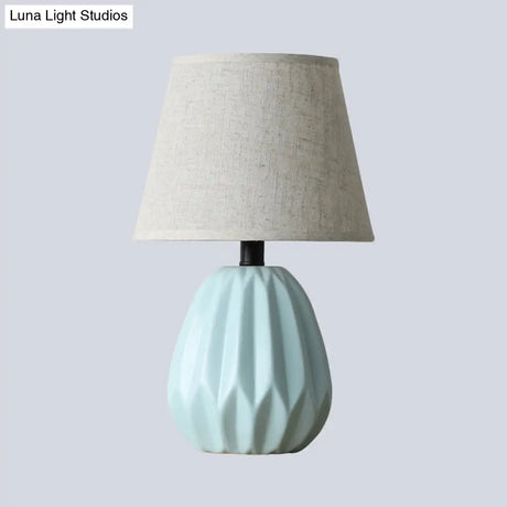 Modern Blue Fabric Reading Light With Conical Shade For Study