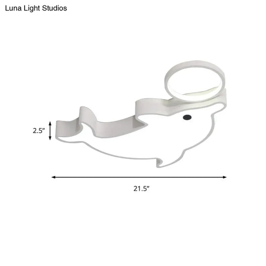 Modern Blue Flush Mount Ceiling Lamp For Baby Bedroom