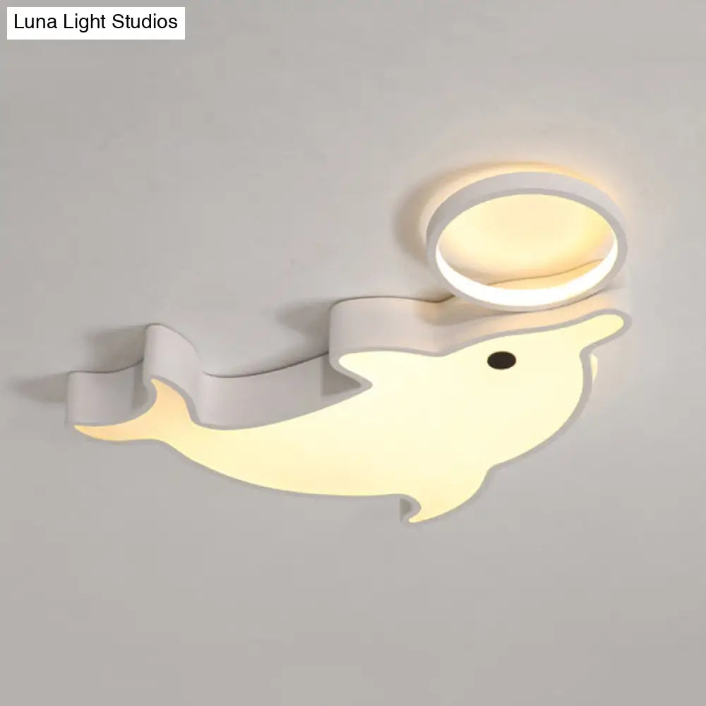 Modern Blue Flush Mount Ceiling Lamp For Baby Bedroom