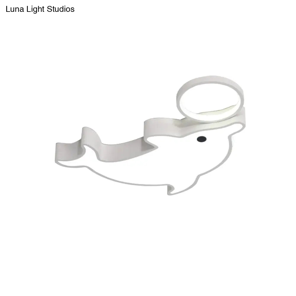 Modern Blue Flush Mount Ceiling Lamp For Baby Bedroom