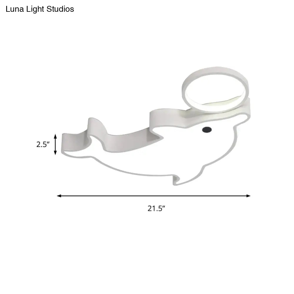 Modern Blue Flush Mount Ceiling Lamp For Baby Bedroom