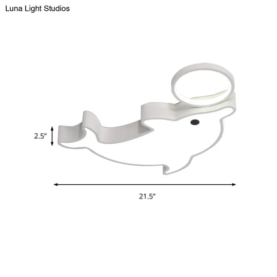 Modern Blue Flush Mount Ceiling Lamp For Baby Bedroom