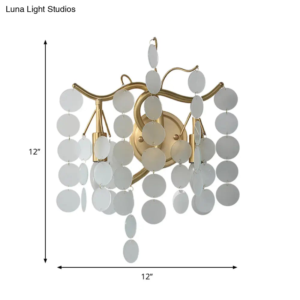 Modern Branch Design Bedroom Wall Lamp - Blue/Pink Glass 2 Lights Open Bulb