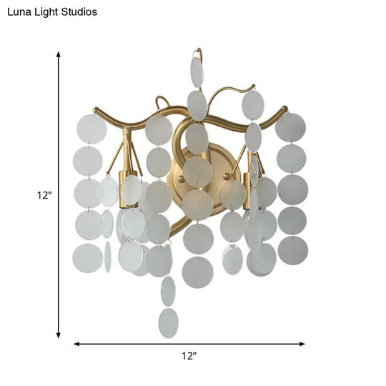 Modern Branch Design Bedroom Wall Lamp - Blue/Pink Glass 2 Lights Open Bulb