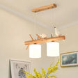 Modern Branch Island Pendant Light With Led Wood Dining Room Ceiling And Cream Glass Shade 2 /