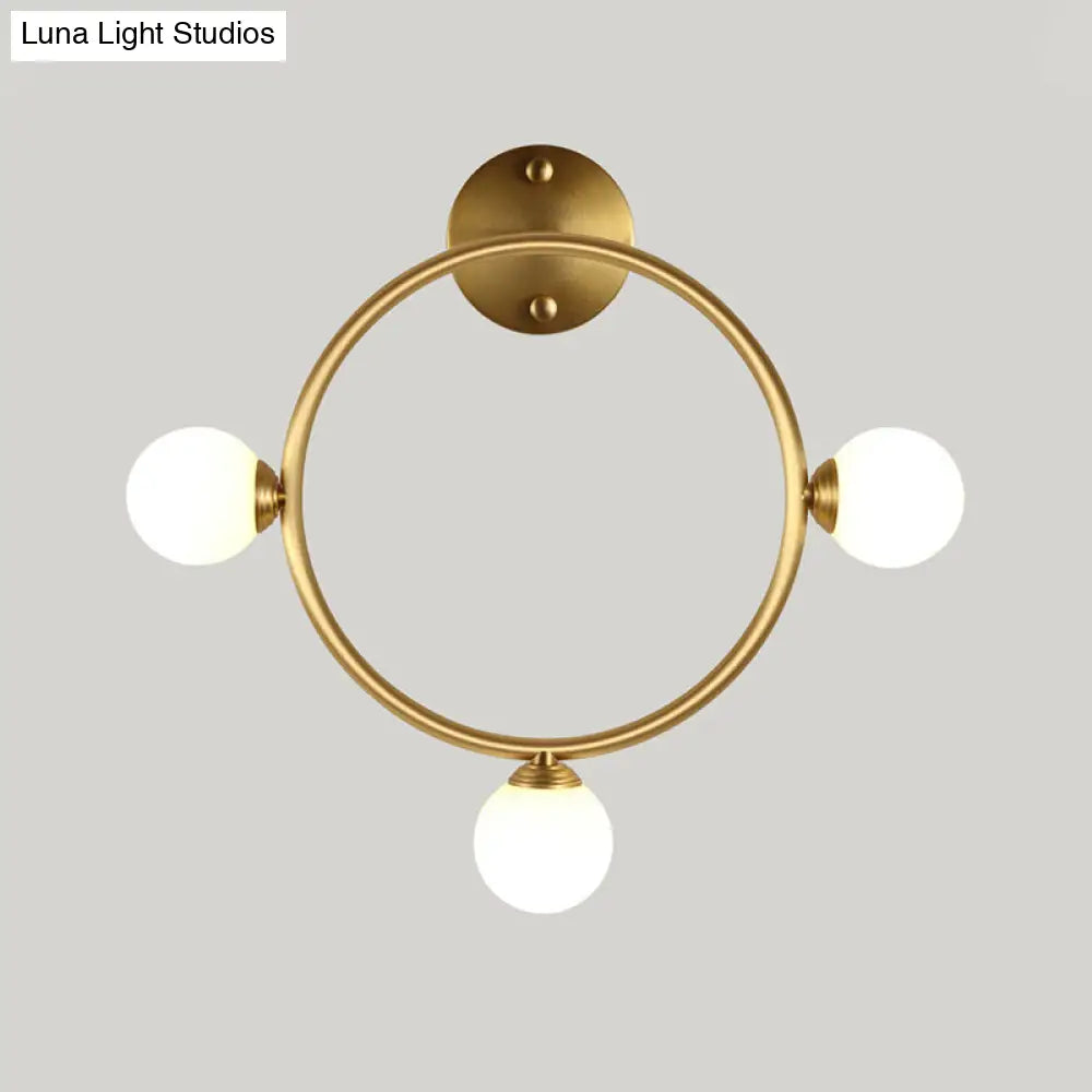 Modern Brass Metal Wall Sconce With 3 Led Lights For Bedside