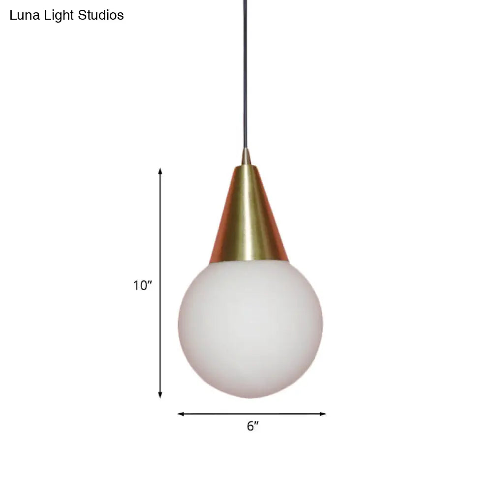 Brass Modo Ceiling Pendant Light - Post Modern 1 Milk White Glass Suspension Lamp