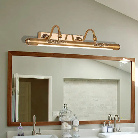Modern Brass Wall Mounted Lamp With Led Vanity Lighting And 2 Arms