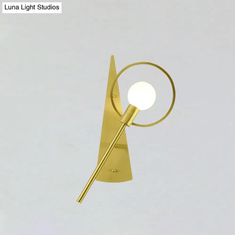 Modern Brass Wall Mounted Loop Sconce Light Fixture For Bedroom