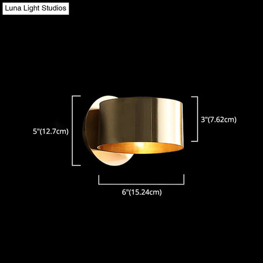 Modern Brass Wall Sconce - Stylish Bedroom Decoration 1-Light Round Shape Mount Bedside Light