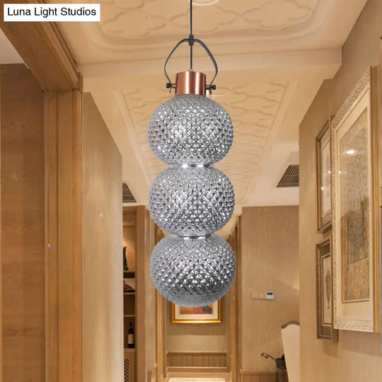 Modern Bubble Hanging Light: White/Chrome/Amber Glass 1 Head Ceiling Suspension Lamp For Hallway