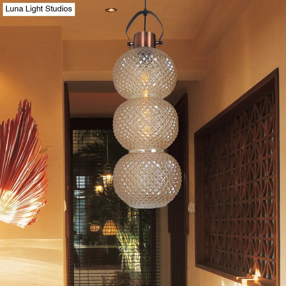 Modern Bubble Hanging Light: White/Chrome/Amber Glass 1 Head Ceiling Suspension Lamp For Hallway