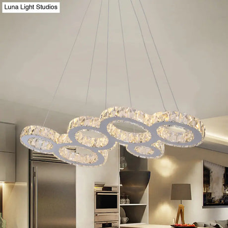 Modern Bubble Led Pendant Lighting Stainless Steel Crystal Hanging Light Over Island