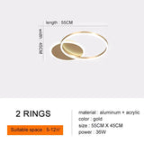 Modern Ceiling Lights For Living Room Circle Gold Brown Led Plafon Decor Bedroom Lamps Fixture With