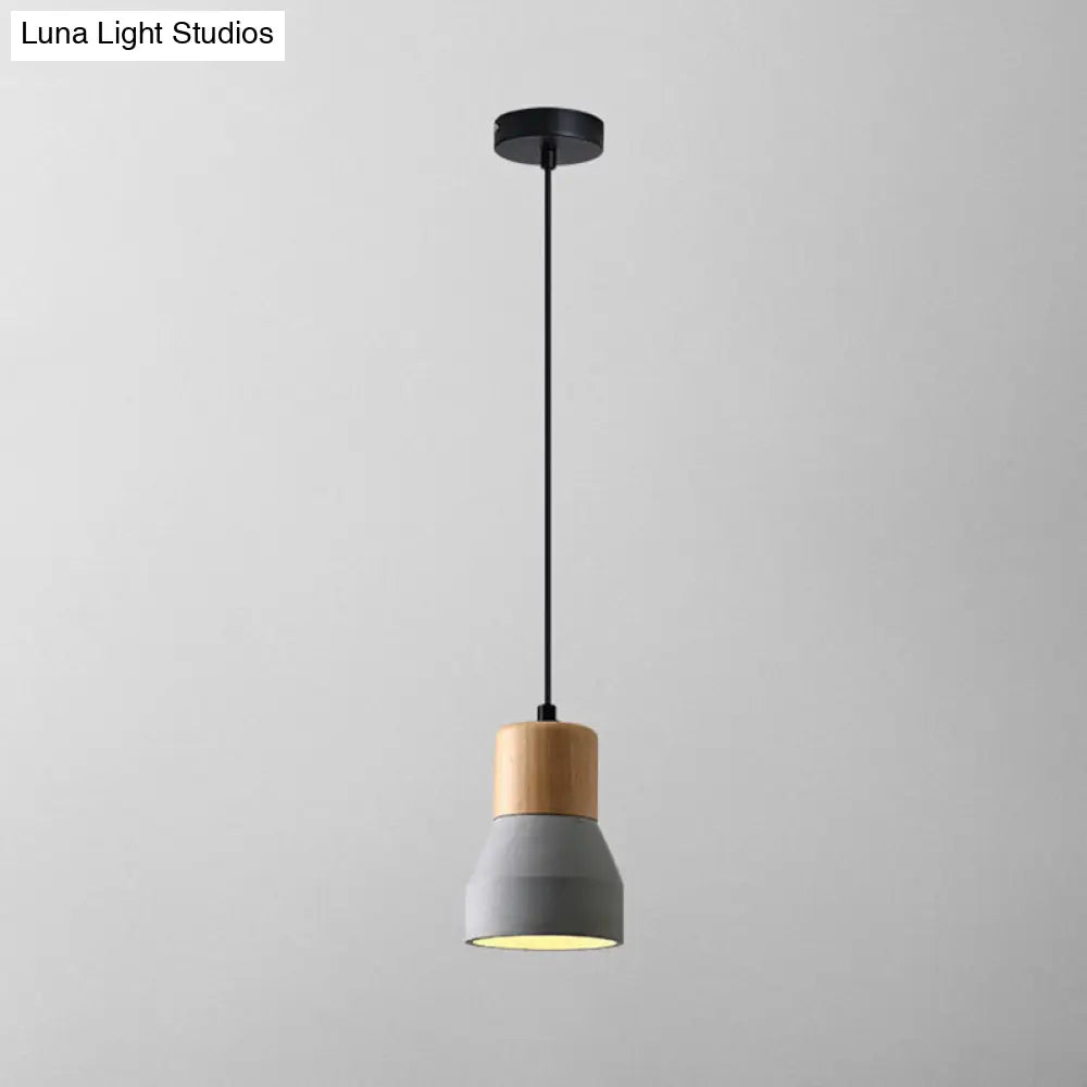 Modern Cement Bell Pendant Light - Stylish 1-Light Fixture For Dining Room Grey