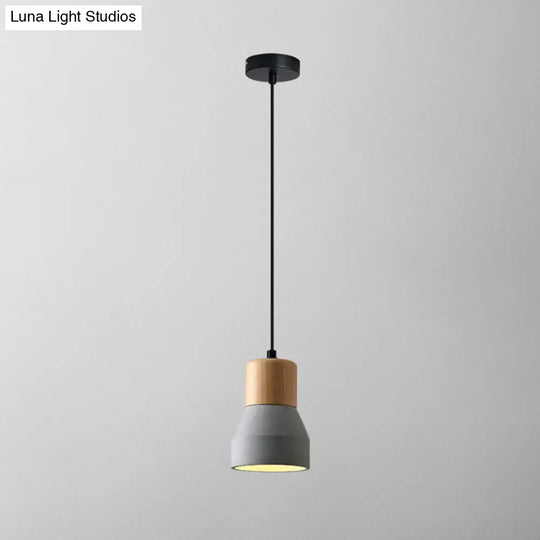 Modern Cement Bell Pendant Light - Stylish 1-Light Fixture For Dining Room Grey