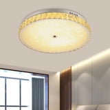 Modern Chrome Crystal Led Flush Mount Ceiling Light - Round/Square Design For Bedroom Lighting /