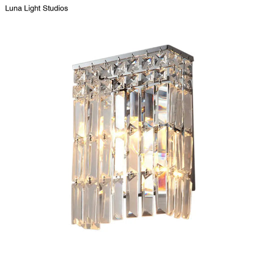 Modern Chrome Crystal Prism Sconce Lighting - Wall Mounted Lamp For Corridors