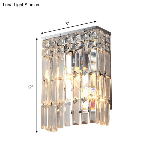 Modern Chrome Crystal Prism Sconce Lighting - Wall Mounted Lamp For Corridors