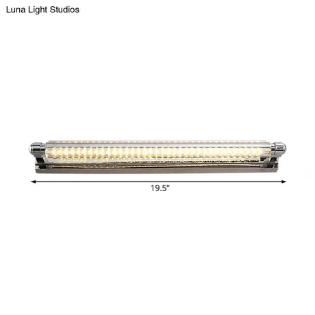 Modern Chrome Led Vanity Light With Adjustable Warm/White/Third Gear Settings For Bathroom -