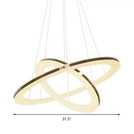 Chrome Orbit Chandelier - Sleek Metal Led Hanging Lamp In Warm/White/Natural Light Available