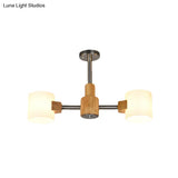 Modern Chrome Semi Flush Ceiling Lamp With White Glass - 2/3 Lights Living Room Lighting