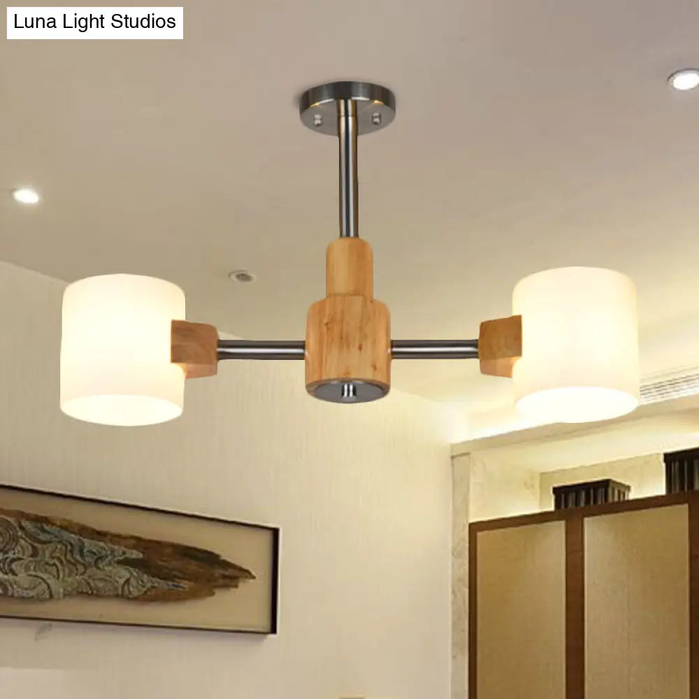 Modern Chrome Semi Flush Ceiling Lamp With White Glass - 2/3 Lights Living Room Lighting 2 /