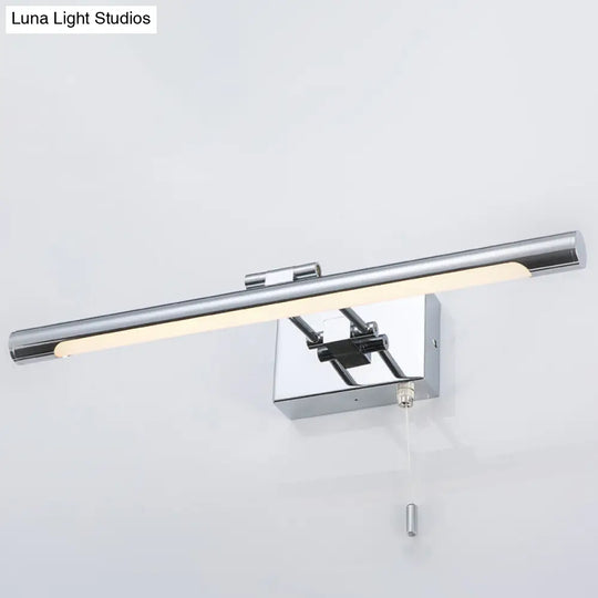 Modern Chrome Swingable Tube Vanity Light With Minimalist Led Acrylic Wall Sconce For Bath / 14