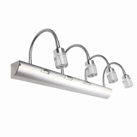 Modern Chrome Swoop Arm Led Vanity Wall Sconce With Seedy Crystal For Stylish Bath Decor 4 /