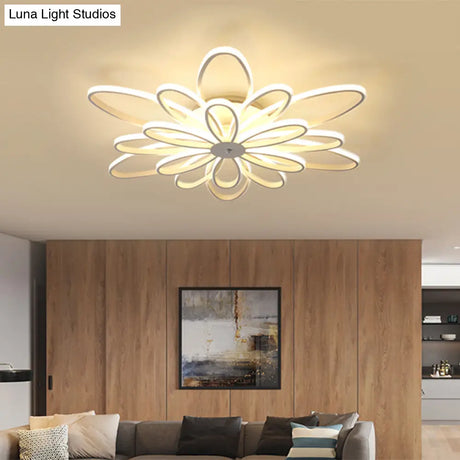 Modern Chrysanths Ceiling Led Light Fixture For Living Room In Warm Or White Sizes 23.5’ - 41