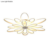 Modern Chrysanths Ceiling Led Light Fixture For Living Room In Warm Or White Sizes 23.5’ - 41