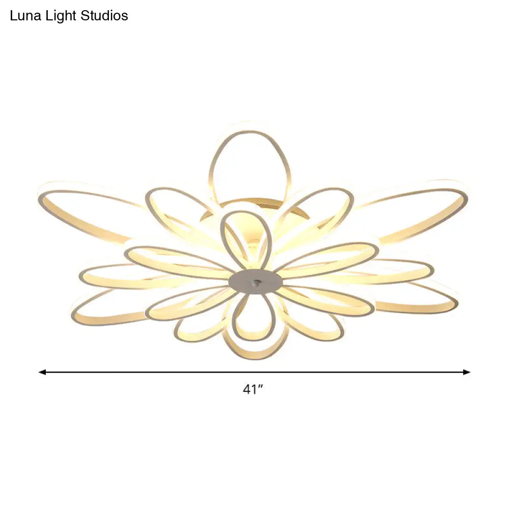 Modern Chrysanths Ceiling Led Light Fixture For Living Room In Warm Or White Sizes 23.5’ - 41