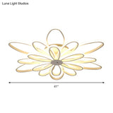 Modern Chrysanths Ceiling Led Light Fixture For Living Room In Warm Or White Sizes 23.5’ - 41