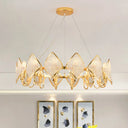 Modern Circle Chandelier Pendant - Crystal Bead Ceiling Lamp In Gold 10 /