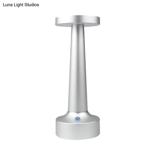 Modern Circle Dining Table Lamp - Waterproof Led Desk Light Metallic Finish In Black/Silver/Gold