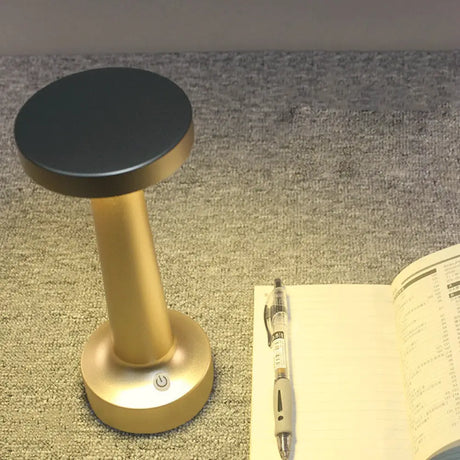 Modern Circle Dining Table Lamp - Waterproof Led Desk Light Metallic Finish In Black/Silver/Gold