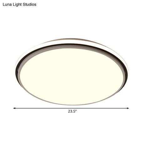 Modern Circular Flush Mount Led Fixture White/Warm Light Acrylic Design - 12’/16’/19.5’ Wide